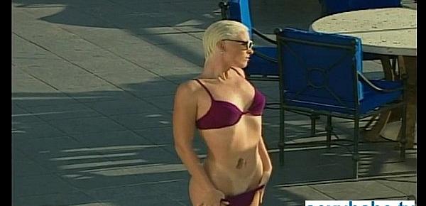  Super hot blonde by the pool